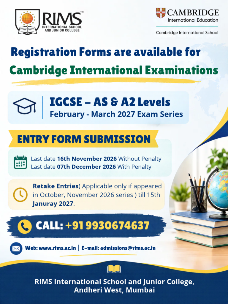 RIMS International School campus - Cambridge exam centre Mumbai