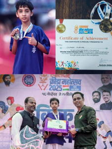 4. Vivansh 🏆 Khasdar Krida Mahotsav 2025 💥 Kick Boxing 👊🏻 🗓 Competition Dates: 6th & 7th December 2025 🥇 Proud Moment! Vivansh Kuriyal secured the Gold Medal in the Under-10 Age Category with an outstanding performance.